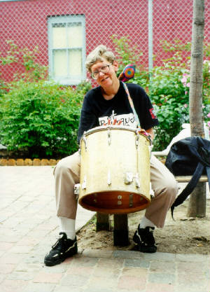 My drum and I at The Meeting Place