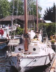 Sailboat at harbor at Pier 66.
