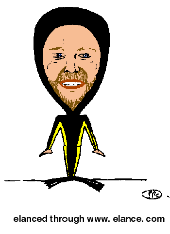 caricature of me as a diver