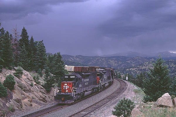 Southern Pacific east bound freight at Crescent, Colorado - August 1993