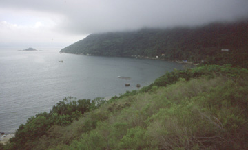 Cloud shrouded view of Ilha Grande, Brazil, historic home of pirates, prisoners and slaves on the Atlantic coast of Brazil between Rio and S�o Paulo