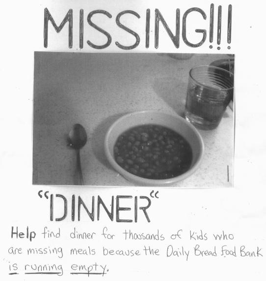 Please give to the Daily Bread Food Bank generously