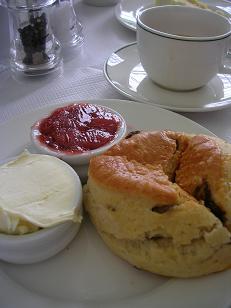 The most memorable scone with clotted cream and strawberry jam from The Orangery
