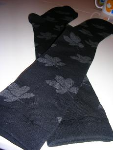 The socks intact. They would've been nice knee highs. But, alas, they were hand-picked by me to demolish.