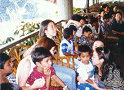 The children, tucking in