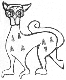 Drawing, Pictish depiction of a cat
