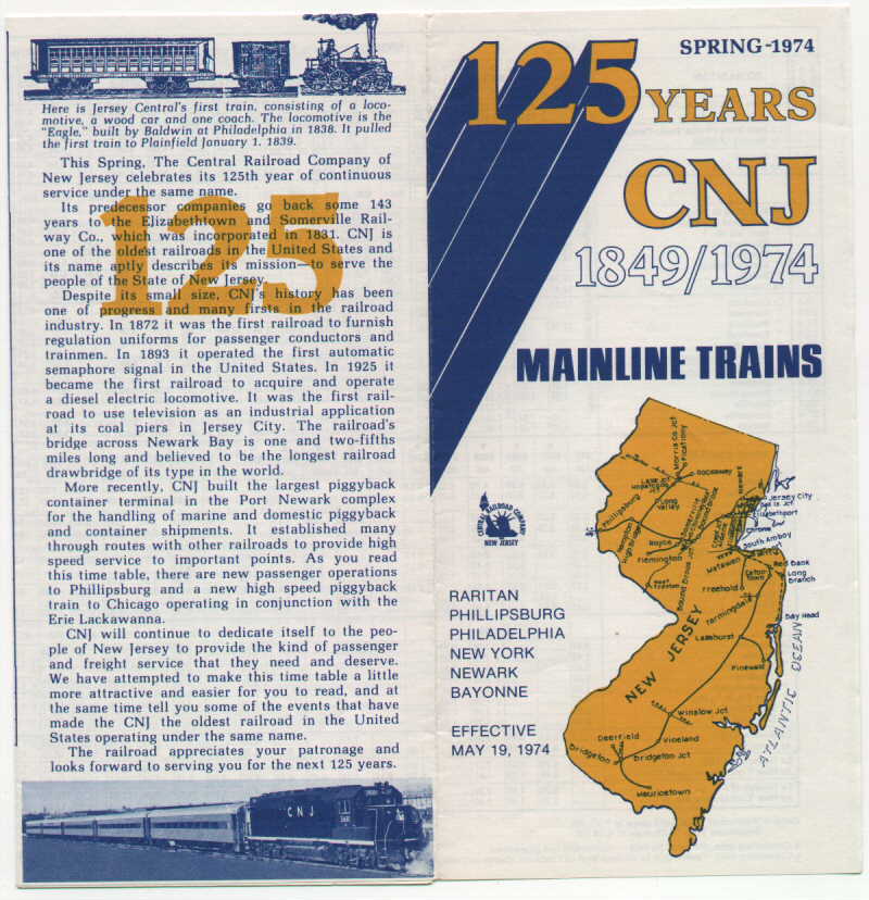 1974 CNJ Timetable.