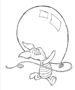 piglet with balloon coloring page