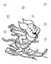 piglet skiing coloring page