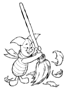 piglet sweeping leaves coloring page
