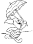piglet with umbrella coloring page