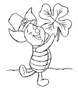 piglet in hat with shamrock coloring page
