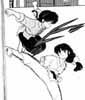 Akane takes out her frustration on Ranma, from Volume 1