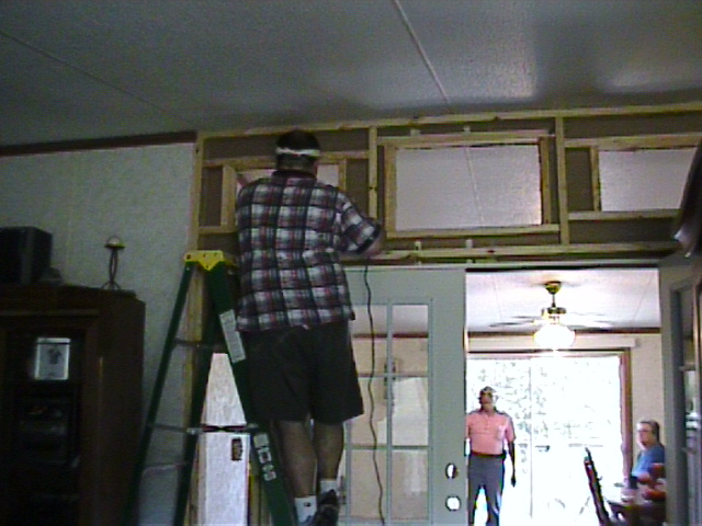 Me building wall between my living room and dining room