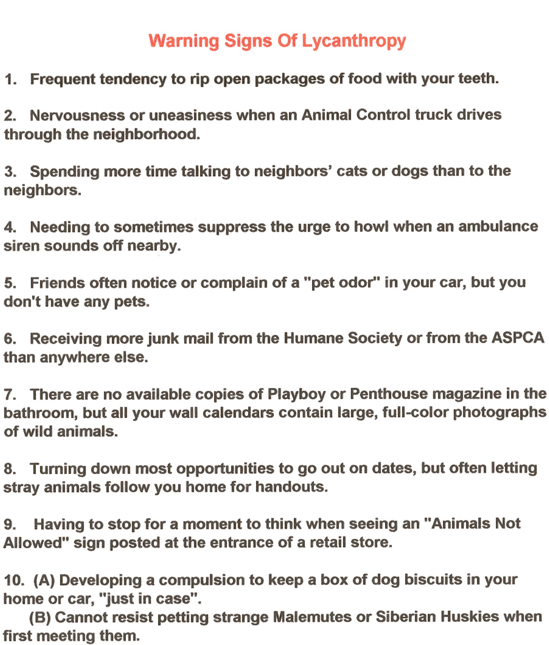 Warning Signs Poster