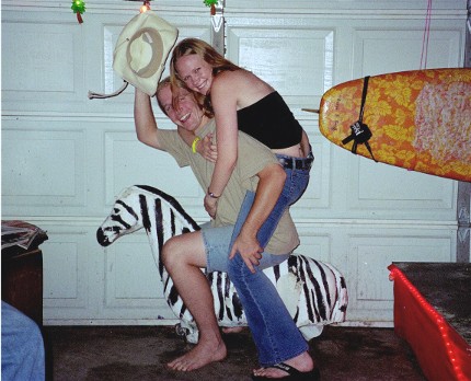 Shannon and Brian on the zonkey