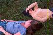 Adria and Lianna.. enjoying the grass