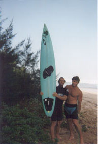 Darrick with one of his new tow-in boards.