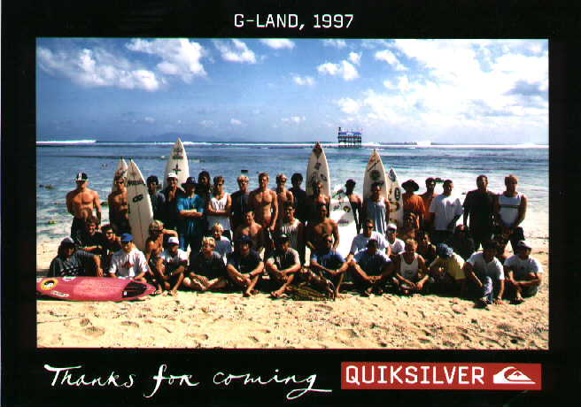 The top 44 crew after the Quik G-Land '97 event.