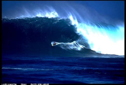 Shit! Laird Hamilton displays awesome control at Jaws.
