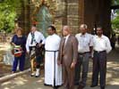 L-R: Jean, Bill, Rev. Vincent, Admiral Dawson, retired Naval Officer, James Cemetery in charge
