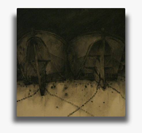 abstract oil paintings on canvas painted directly from images stored in the imagination 'gateways to hell # 6'