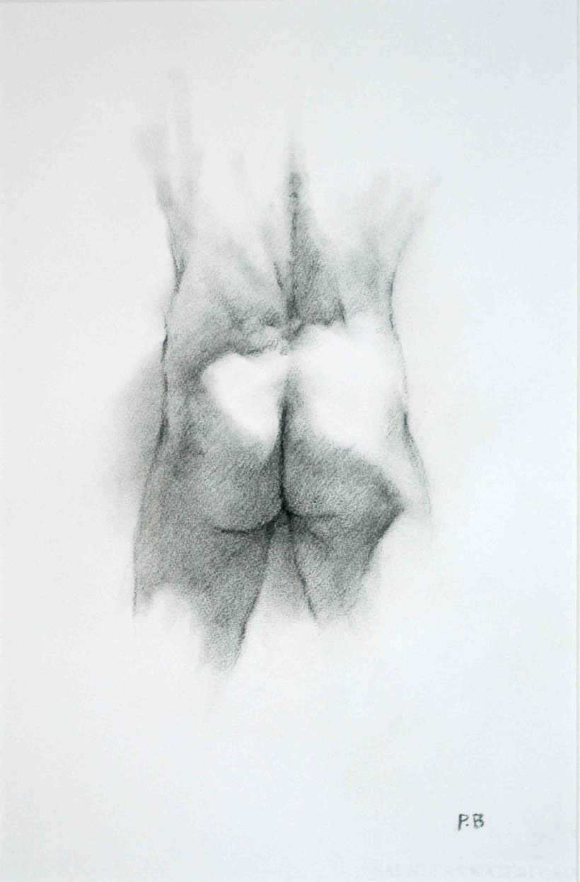 charcoal drawings on fine quality watercolour paper of the male nude, drawn from live models