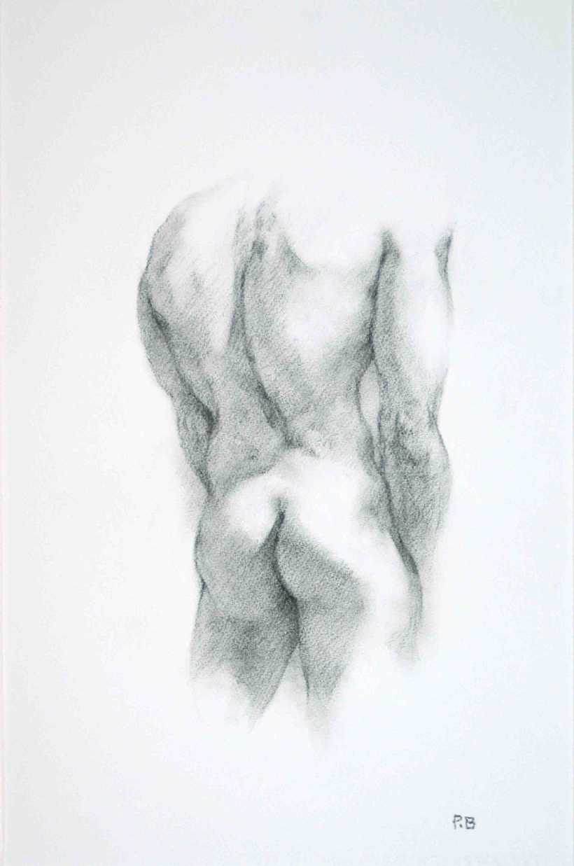 charcoal drawings on fine quality watercolour paper of the male nude, drawn from live models