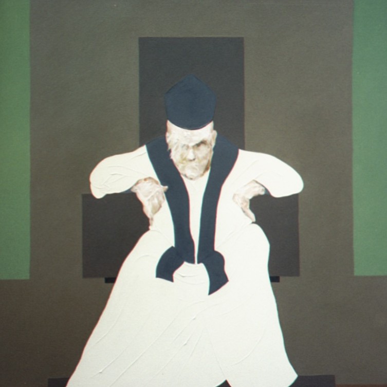 figurative oil paintings on canvas painted directly from images stored in the imagination 'the judge'