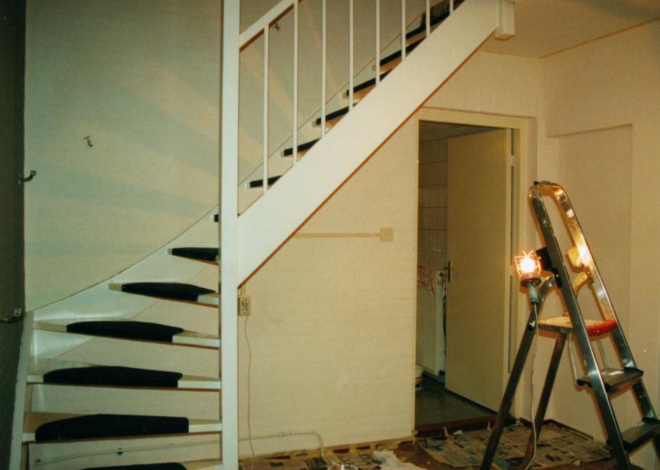 Stairs after the first coat of paint.....