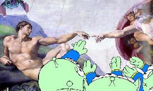 'God created man, and...