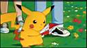 Pikachu looks at the invitation