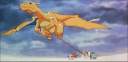 Charizard helps pull the sled