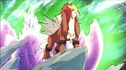 Entei shoots down the balloon