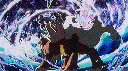 Entei battles against the Unown