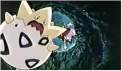 Togepi falls down the hole