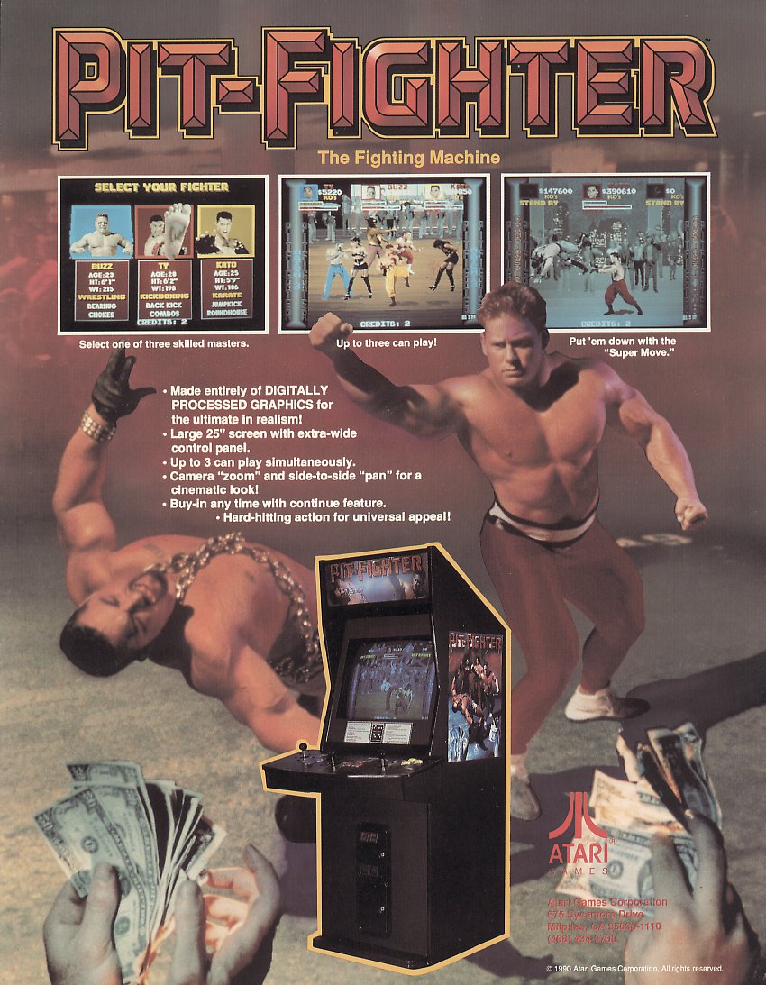 Pit-Fighter arcade flyer front