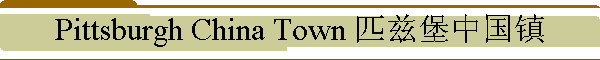 Pittsburgh China Town 匹兹堡中国镇