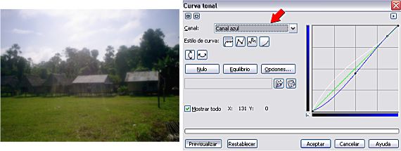 Modificando canal Azul