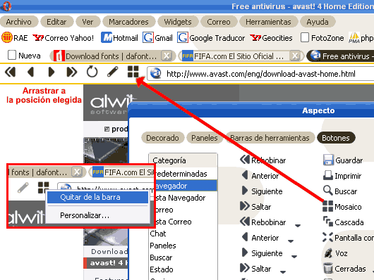 A&ntilde;adir y eliminar botones