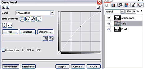 Aclarando con Curva Tonal