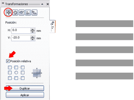 Crear duplicados con Posici&oacute;n