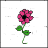 Scan of flower pencil drawing, colored in with Paint Shop Pro.
