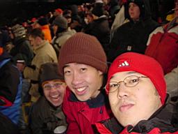 that's me and pete.  i don't know that guy in the background.