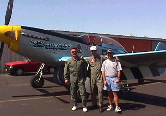 Randy, Chuck and Colin and a very cool P-51 Mustang