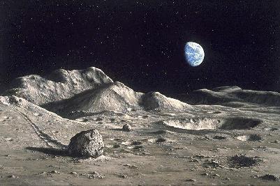 Earthview from Moon - by Ludek Pesek - Space Artist, copyright!