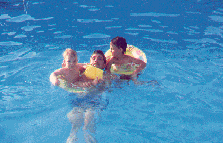 Jerry, James and Joshua chilling in the pool
