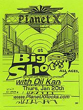 Advertisement Flyer for 01/20/00 Show at Bigshots - click to view