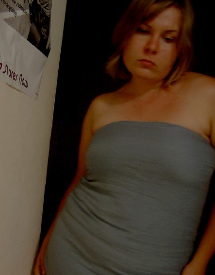 a blue scarf