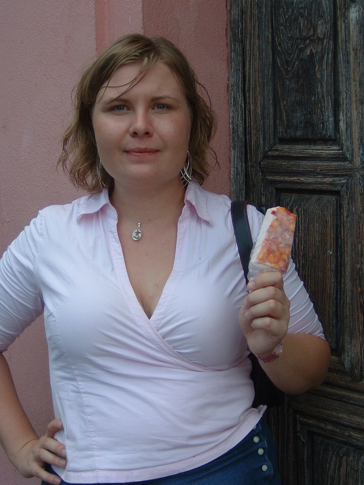 pretty with a pink popsicle